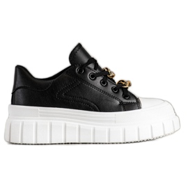 SHELOVET Sneakersy Z Łańcuchem Fashion czarne