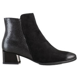 Botki Z Wstawką Snake Print VINCEZA czarne