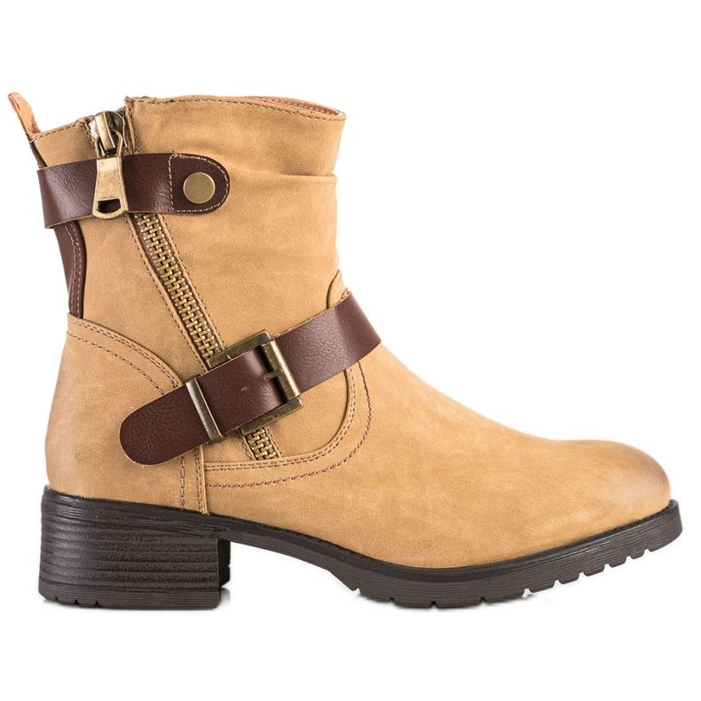 Sabatina Brązowe Botki Workery Z Eko Skóry