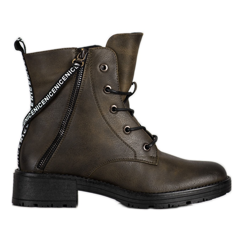 Botki z ozdobnym paskiem Vinceza zielone