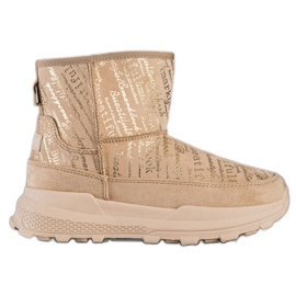 SHELOVET Ciepłe Mukluki Na Platformie beżowy