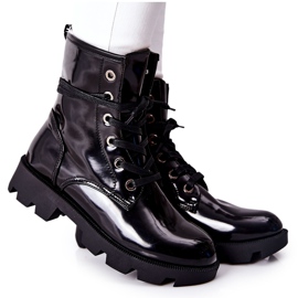 PG1 Botki Damskie Workery Czarne Semope