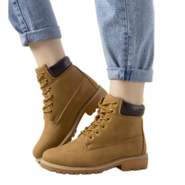 Camelowe traperki damskie Albracca brązowe