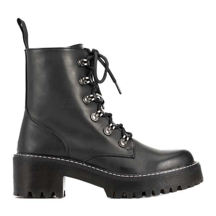 Czarne traperki damskie Amedee