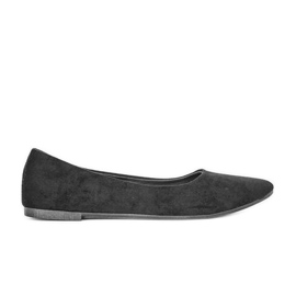 Czarne baleriny z migdałowym noskiem Olivia