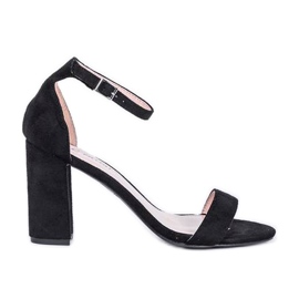 Czarne sandały na słupku Bethany