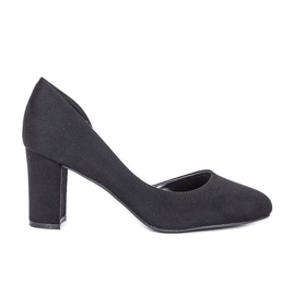 Czarne czółenka na słupku Harperry