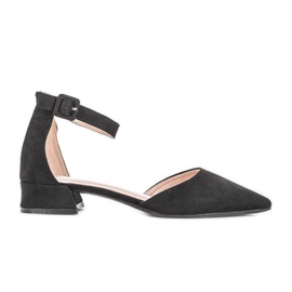 Czarne baleriny z wycięciami Black Velvet