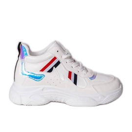 Białe ugly shoes na grubej podeszwie Lexi wielokolorowe