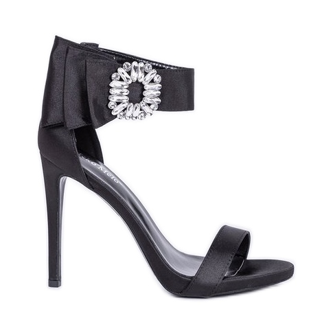 Czarne sandały na szpilce Amelia