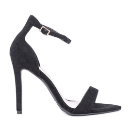 Czarne sandały na szpilce Molly