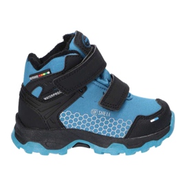 American Club Trzewiki chłopięce sportowe softshell z membraną HL33/21 niebiesko-czarne niebieskie