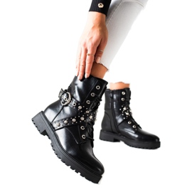 Bestelle Czarne Workery Z Cyrkoniami