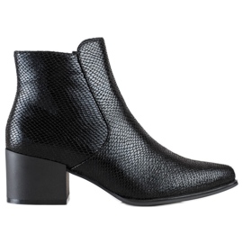Połyskujące Botki Snake Print Sergio Leone czarne