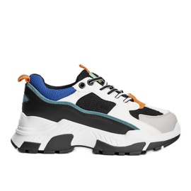 Czarne sneakersy na wysokiej podeszwie Omerta białe wielokolorowe