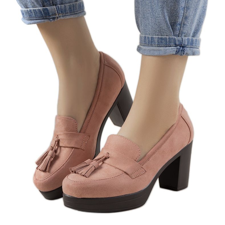 Różowe mokasyny na słupku Himmel