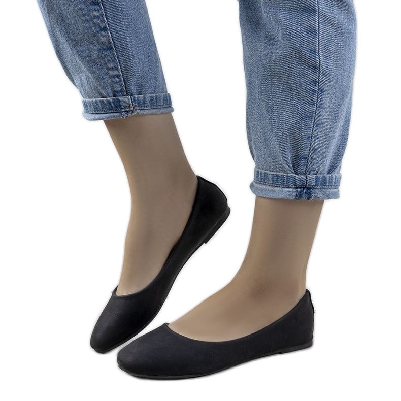 BM Czarne klasyczne baleriny damskie Charpie