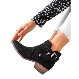 Erynn Ażurowe Botki czarne