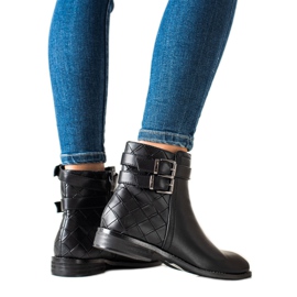 Goodin Czarne Botki Ze Sprzączkami