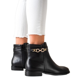 Goodin Botki Ze Złotym Łańcuszkiem czarne
