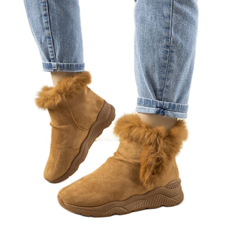 Camelowe śniegowce z futerkiem Madrigal brązowe