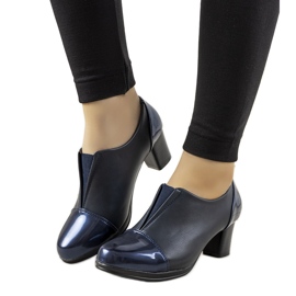 Granatowe półbuty na słupku Villareal niebieskie