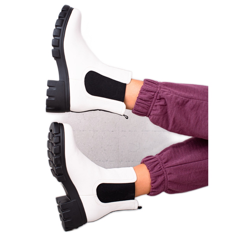 Goodin Sztyblety na platformie białe