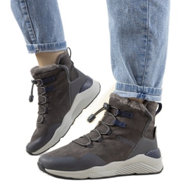 Szare stylowe śniegowce Big Star damskie Cotto