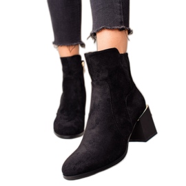 Goodin Eleganckie Botki Z Matowym Obcasem czarne