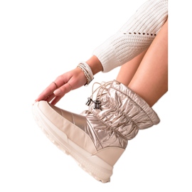 TRENDI Modne Złote Śniegowce złoty