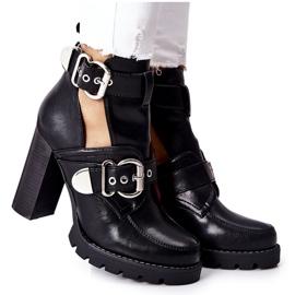 Botki Na Słupku Czarne Klamra Bramshall