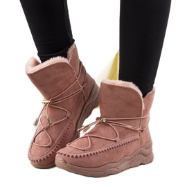 Różowe śniegowce z ściągaczem Carrera