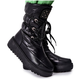 S.Barski Damskie Śniegowce Ocieplane Czarne Chardonnay