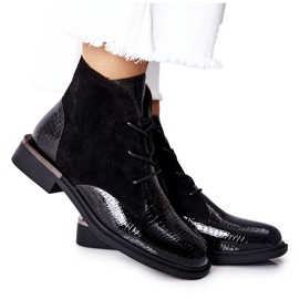 Zamszowe Botki Ocieplane Sergio Leone BT401 Czarne