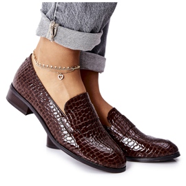 Vinceza Lakierowane Półbuty W Zwierzęcy Wzór Brązowe Lenie