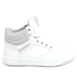 Trampki za kostkę Emma WHITE/GREY białe