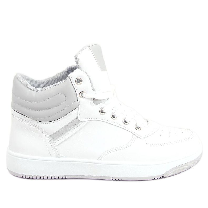 Trampki za kostkę Emma WHITE/GREY białe