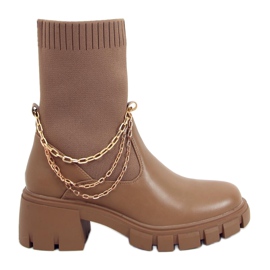 Botki skarpetkowe Mona Khaki