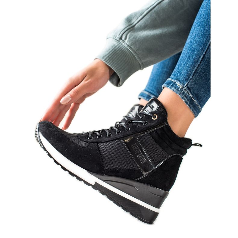 W. Potocki Sneakersy Na Koturnie Potocki czarne