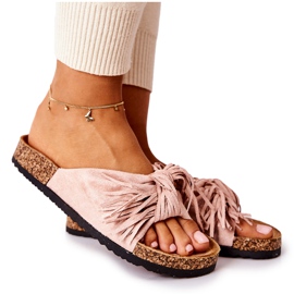 FW1 Klapki Na Korkowej Podeszwie Różowe Taryne