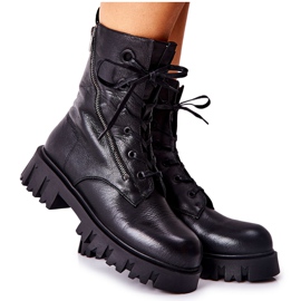 Skórzane Wysokie Workery Big Star II274429 Czarne