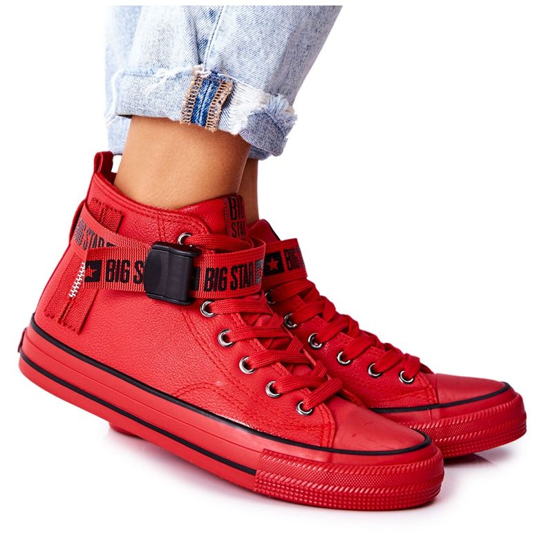 Wysokie Ocieplane Trampki Big Star GG274028 Czerwone