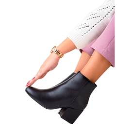 Renda Casualowe Botki Na Szerokim Słupku czarne