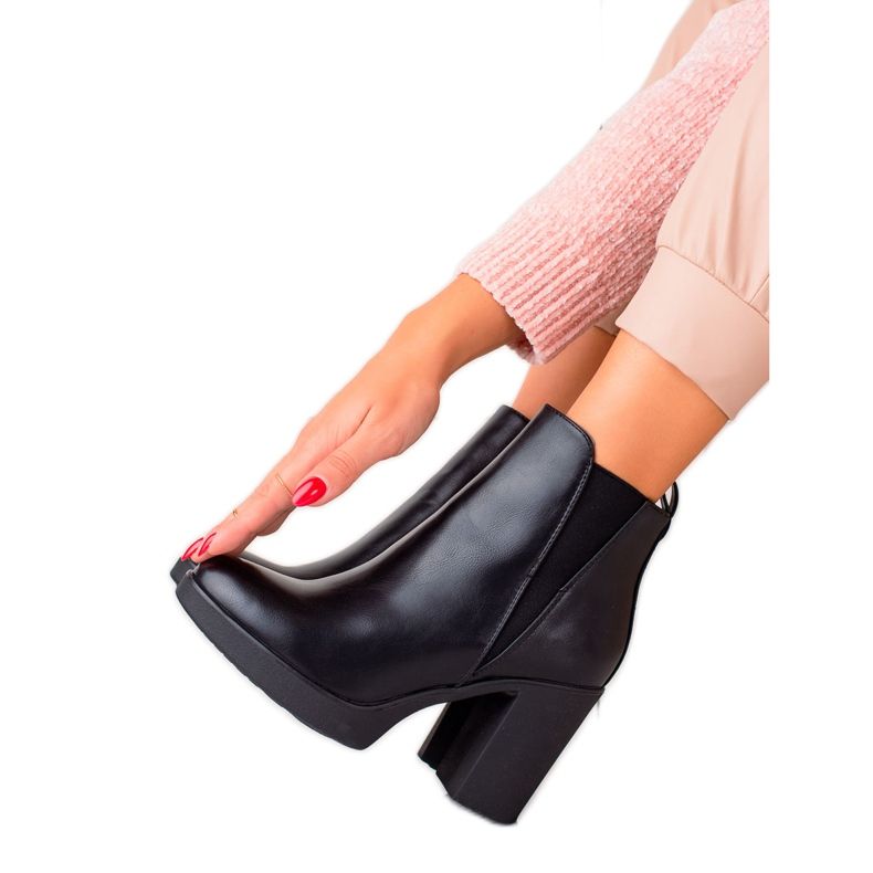 Super Mode Ocieplane Czarne Botki