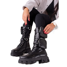 Bestelle Wysokie Glany Z Kieszonkami czarne