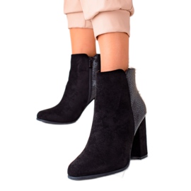 Janessa Stylowe Czarne Botki Na Słupku