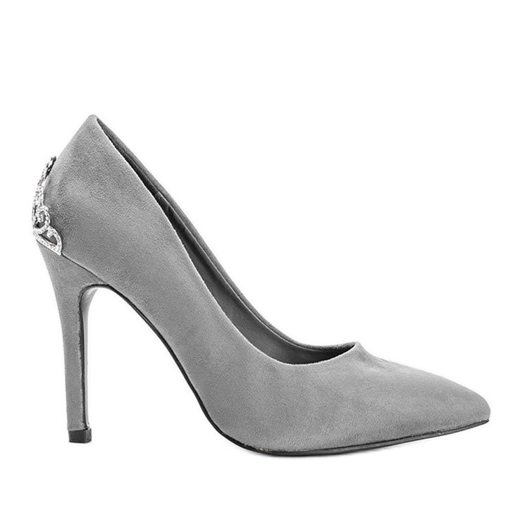 Szare czółenka na szpilce Maricka