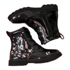 Glany dziewczęce ocieplane Jr EVE326 czarne białe