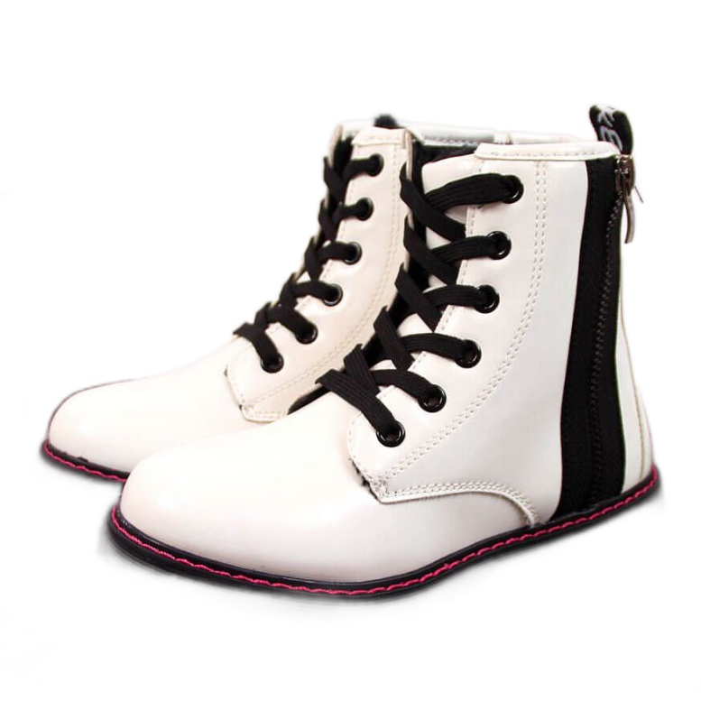 Glany lakierowane ocieplane Jr EVE327B białe