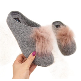 Kapcie Panto Fino W INT1626B szare